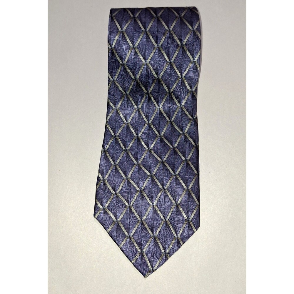 Vintage Grateful Dead Statuesque Tie 17th Set 100% Silk Geometric Blue Gray